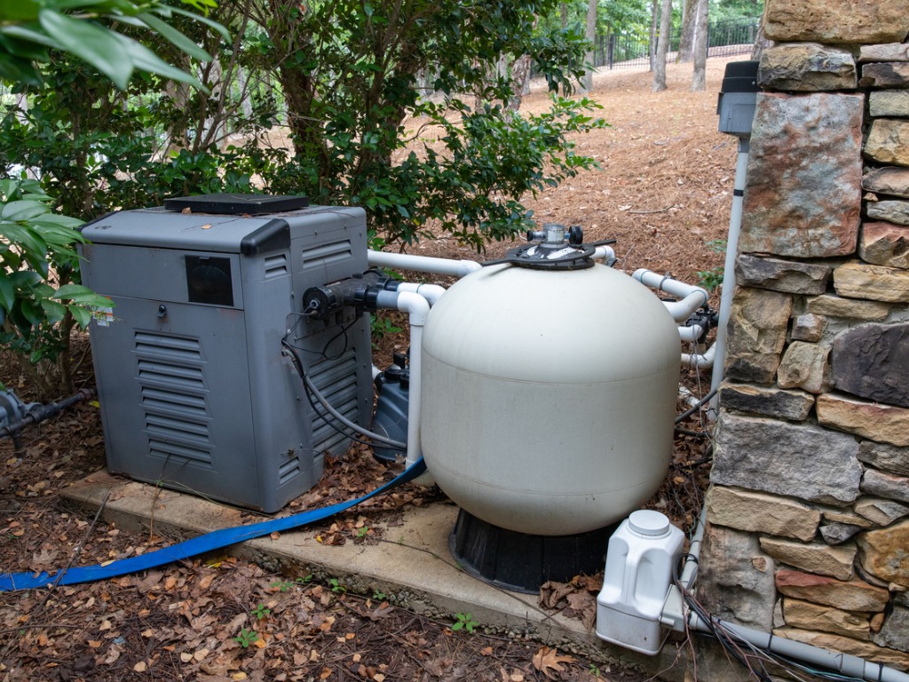 pump to extract water from pool